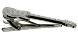 Silver Plated Guitar Tie Clip with Crystals