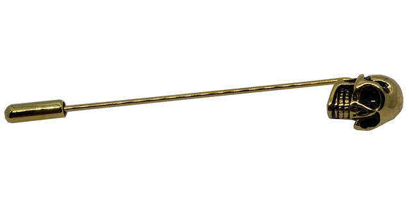Gold Plated Skull Lapel Pin