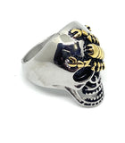 Gold Silver Plated Stainless Steel Scorpion Skull Ring