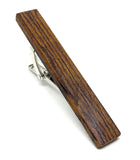 Stainless Steel Bow Wood Tie Clip