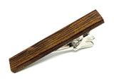 Stainless Steel Bow Wood Tie Clip