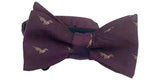 Men's Self Tie Freestyle Silk Burgundy Red Bow Tie with Dogs