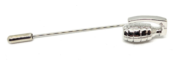 Silver Plated Grenade Lapel Pin