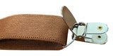 Adjustable Y Style Brown Suspenders With 3 Metal Clips