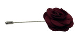 Pre-Tied Velvet Maroon Bow Tie Cufflinks Flower Lapel Pin Pocket Square Combo Gift Set