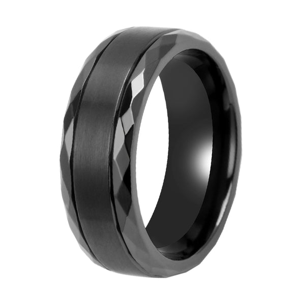 Hammered Black Zirconium Ring