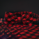Men's Pre-Tied Red Black Buffalo Plaid Lumberjack Bow Tie Wedding Party Adjustable Bowtie