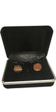 Spent Bullet Casing Two Tone Brass Cufflinks With Black Gift Box