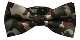 Men's Pre-Tied Army Camo Bow Tie Green Black Brown Beige Adjustable Neck Bowtie
