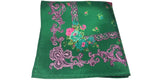 Celtic Rose Green Floral Silk Pocket Square