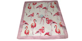 Flamingo Pink White Silk Pocket Square