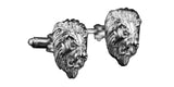 Rhodium Plated Lion Head Cufflinks
