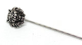 Silver Plated Lion Head Lapel Pin