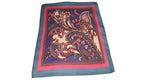 Silk Twill Paisley Pocket Square, 12 x 12 inches, Pink and Blue