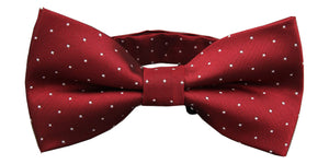 Men's Pre-Tied Red White Polka Dot Bow Tie Adjustable Neck Wedding Party Bowtie