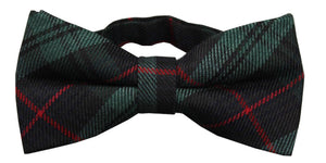 Men's Pre-Tied Green Tartan Plaid Bow Tie Adjustable Neck Wedding Bowtie