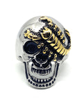 Gold Silver Plated Stainless Steel Scorpion Skull Ring